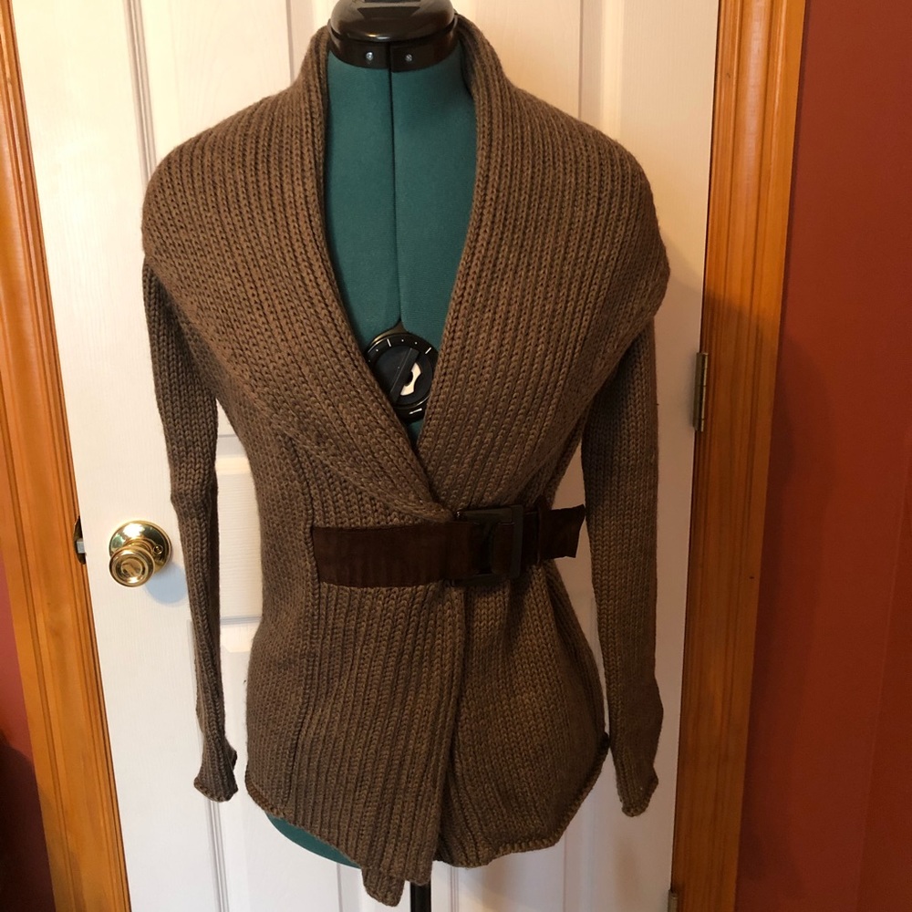 Soft Surroundings brown fuzzy sweater XS